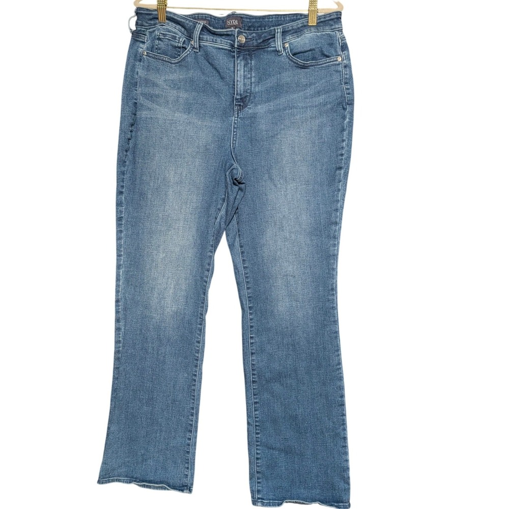 NYDJ Barbara Bootcut Jeans Blue Medium Wash Lift Tuck Tech Mid Womens Size 16